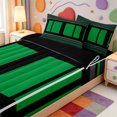 thumbnail image 3 of Erosebridal Modern Stripes Zipper Twin Comforter Sets with Fitted Sheet and 2 Pillowcases,Geometric Lines Art Zipper Bedding Set,Black Reversible,4 Pieces, 3 of 7