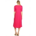 thumbnail image 5 of MOA COLLECTION Women's Solid Casual Comfy Short Sleeve Jersey Knit A-Line Midi Dress, 5 of 6