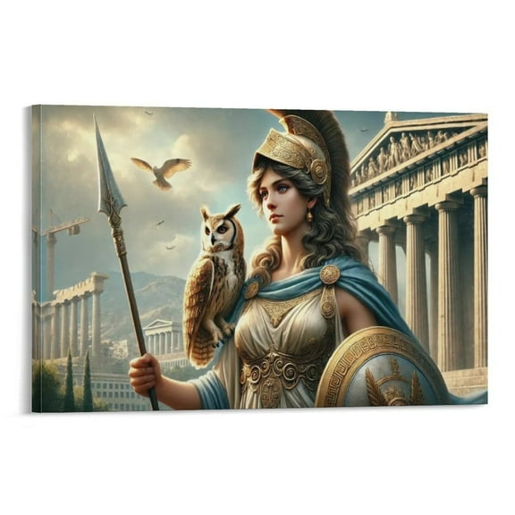 Greek Mythology Poster Athena - Goddess of Wisdom Art Poster Canvas Painting Decor Wall Print Photo Gifts Home Modern Decorative Posters 12x18inch(30x45cm)