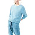 thumbnail image 4 of Aeropostale Suéter de pijama cepillado para mujer, azul, pequeño, 4 of 5