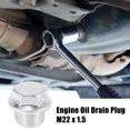 thumbnail image 2 of Unique Bargains M22 x 1.5 Steel Vehicle Engine Oil Drain Plug Screw with Seal Ring for GM Silver Tone, 2 of 7