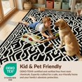 thumbnail image 4 of Design&I 3'x5' Washable Throw Rug Ultra-Thin & Non-Slip Skid-Resistant Small Cream Geometric Beige Trellis Interlocking Border Classroom Ivory for Entryway, Kitchen, 4 of 7