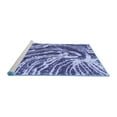 thumbnail image 2 of Ahgly Company Machine Washable Indoor Round Abstract Blue Modern Area Rugs, 3' Round, 2 of 4