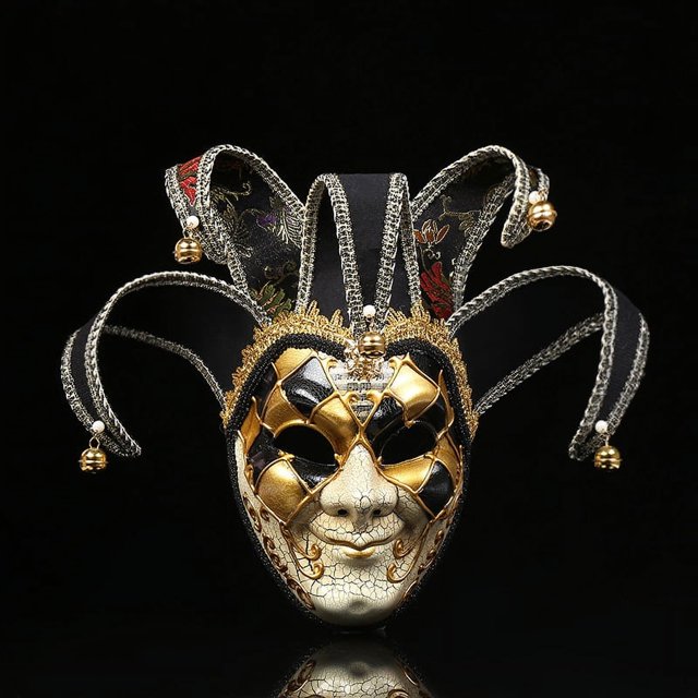 ZHAOCHENG Máscara de carnaval para fiesta de Halloween, máscara de cosplay de Navidad de Venecia Italia, color negro