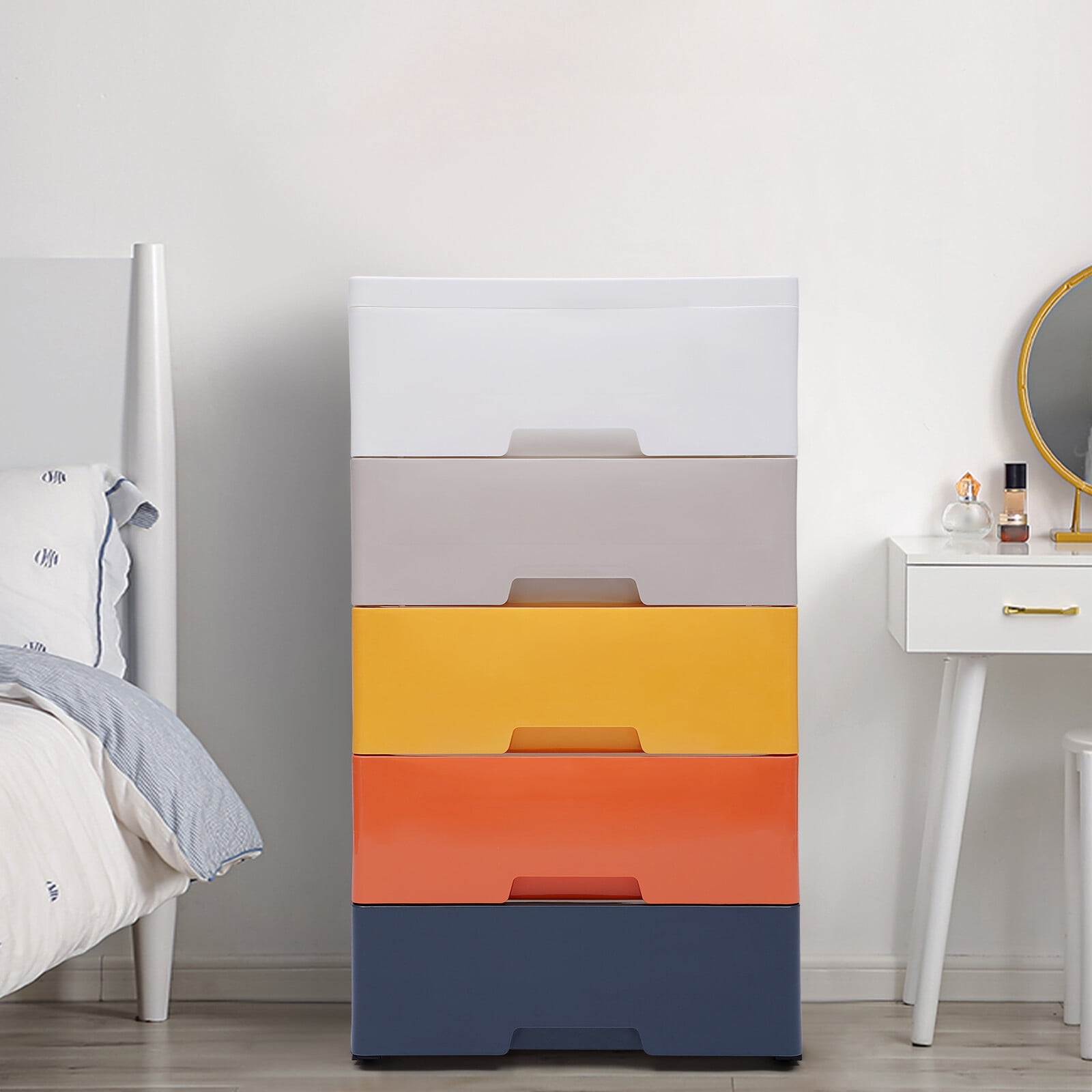 5-Tier Chest Of Drawers Organizer Wardrobe Cabinet Kids' Plastic Storage Drawers