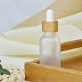 thumbnail image 4 of shiyou-Frosted Glass Dropper Bottles 6pcs Empty Refillable Frosted Transparent Glass Essential Oils Perfume Dropper Bottles with Bamboo Lids & Glass Eye Dropper Liquid Cosmetic Containers (10ML), 4 of 4