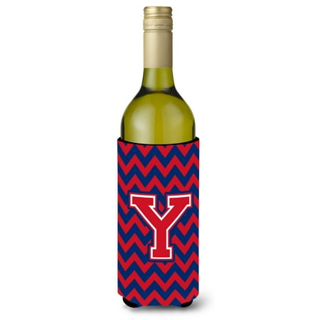 

Caroline s Treasures CJ1054-YLITERK Letter Y Chevron Yale Blue and Crimson Wine Bottle Hugger Wine Bottle multicolor