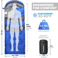 thumbnail image 2 of Saco de dormir MalLome Cold Weather para adultos y niños de 10 a 12 años, 2 of 9