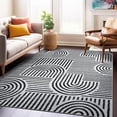 thumbnail image 6 of World Rug Gallery Bohemian Stipre Arch Design Area Rug - CREAM 5' X 7', 6 of 8
