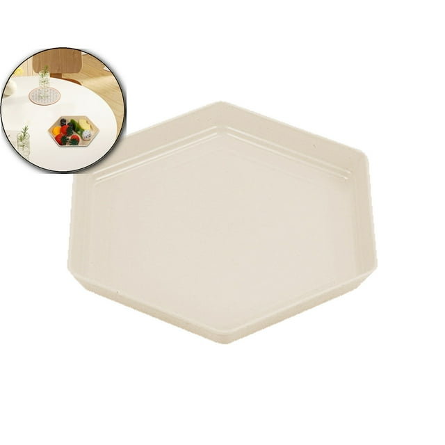 Dvruxg Hexagonal Plastic Dinner Plates, Dishwasher Safe Microwaveable Plates, Lightweight Reusable Camping Kitchen Plates for Family Meals Outdoor Use