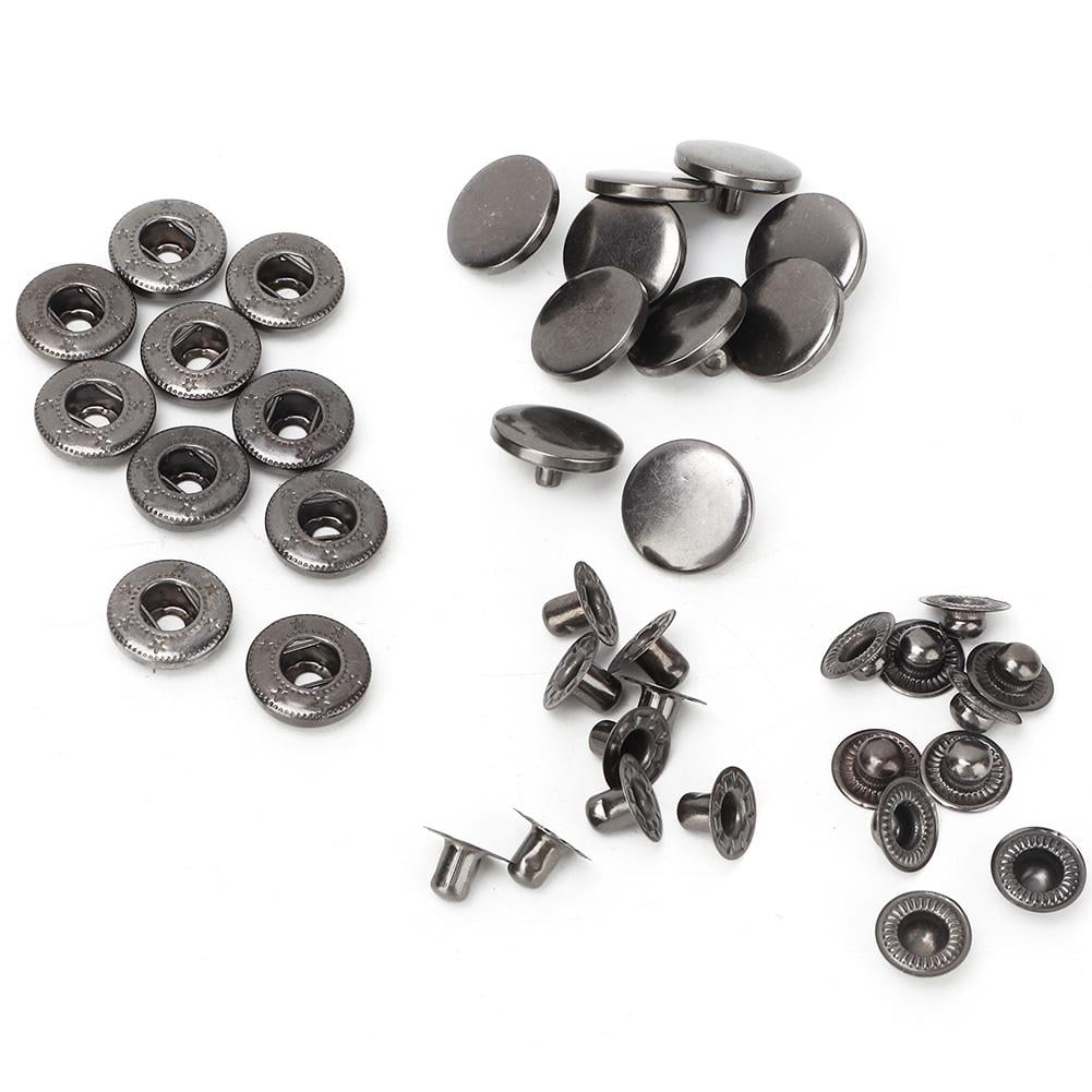10pcs Metal Snap Fasteners for Jackets Straps and Sewing Projects Durable and Lightweight Clothes Repair Leather Craft Jeans Trimming Shop Gunmetal 15mm S Spring Press Studs 4 Part 