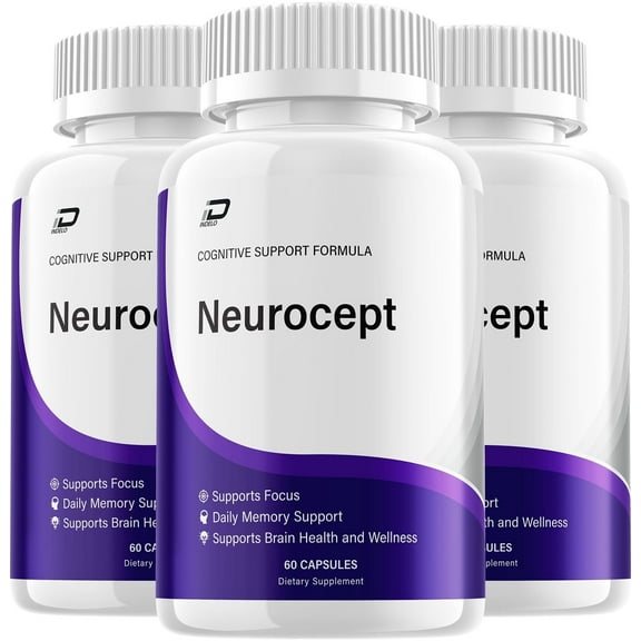 Neurocept Supplement Capsules – Neurocept Natural Blend Memory Focus Pills, 3 Pack, 180 Capsules