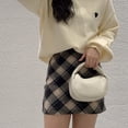 thumbnail image 5 of Women's Tennis Skirts Summer Women Style Autumn Winter High Waisted Plaid Woolen A Line Skirt Black M, 5 of 6