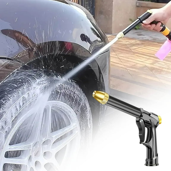 Garden Hose Nozzle Sprayer, Heavy Duty Metal High Pressure Water Nozzle with 4 Spray Patterns & Thumb Control, for Watering Plant & Lawn, Washing Patio, Car & Pet