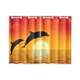 thumbnail image 3 of MKHERT Two Dolphins Swimming Window Curtains Kitchen Curtain Room Bedroom Drapes Curtains 26x39 inch, 2 Piece, 3 of 3