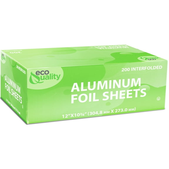 [200 PACK] Pre Cut Pop Up Premium Aluminum Silver Foil Sheets, 12x 10.75 for Restaurants, Lunch, Takeout, Togo, Lunch Bag, Sandwich, Catering, Kitchen, Grill, Stove, Baking, Disposable