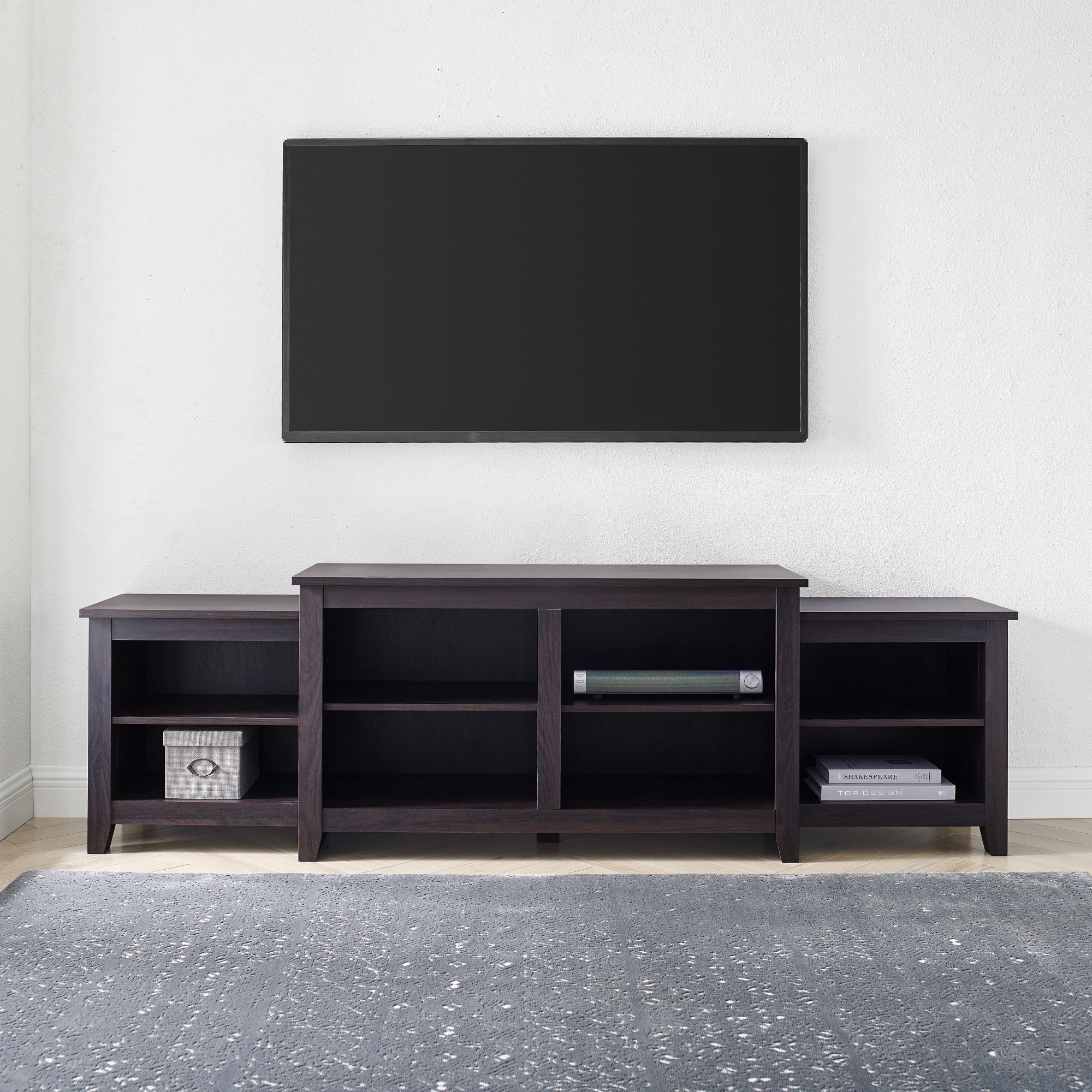 Walker Edison Transitional Farmhouse TV Stand for TVs up to 85", Espresso