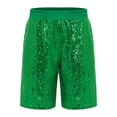 thumbnail image 2 of Hansber Girls Boys Sequin Shorts Jazz Hip Hop Dance Tumbling Bottoms Cheer Performance Dancewear Green 14, 2 of 6