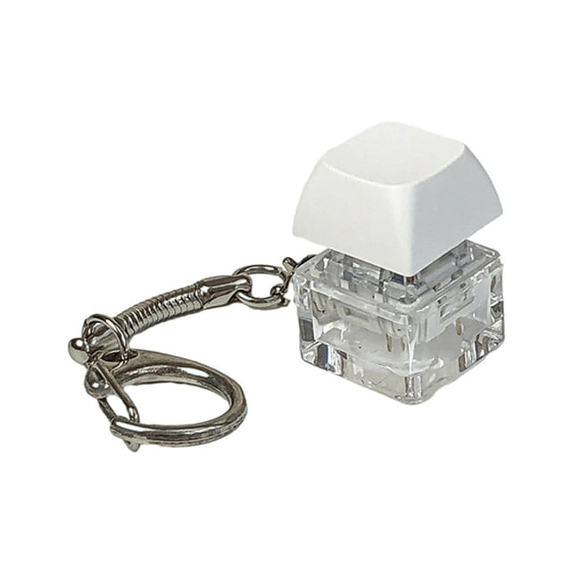 Llavero Inquieto CUTICAT con Teclado Blanco, Clip para Llavero con Mosquetón