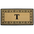 thumbnail image 1 of Nedia Home O2193T 22 x 36 Po Corinthienne Résistant en Fibre de Coco Porte Mat&44; Monogramme T - Noir, 1 of 1
