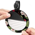 thumbnail image 2 of Cherry 2pcs PU Leather Round Bag Tags Suitcase Handbag Tags with Privacy Cover and Name ID Tag for Travel Luggage, Handbags, Backpacks, School Bags, 2 of 6