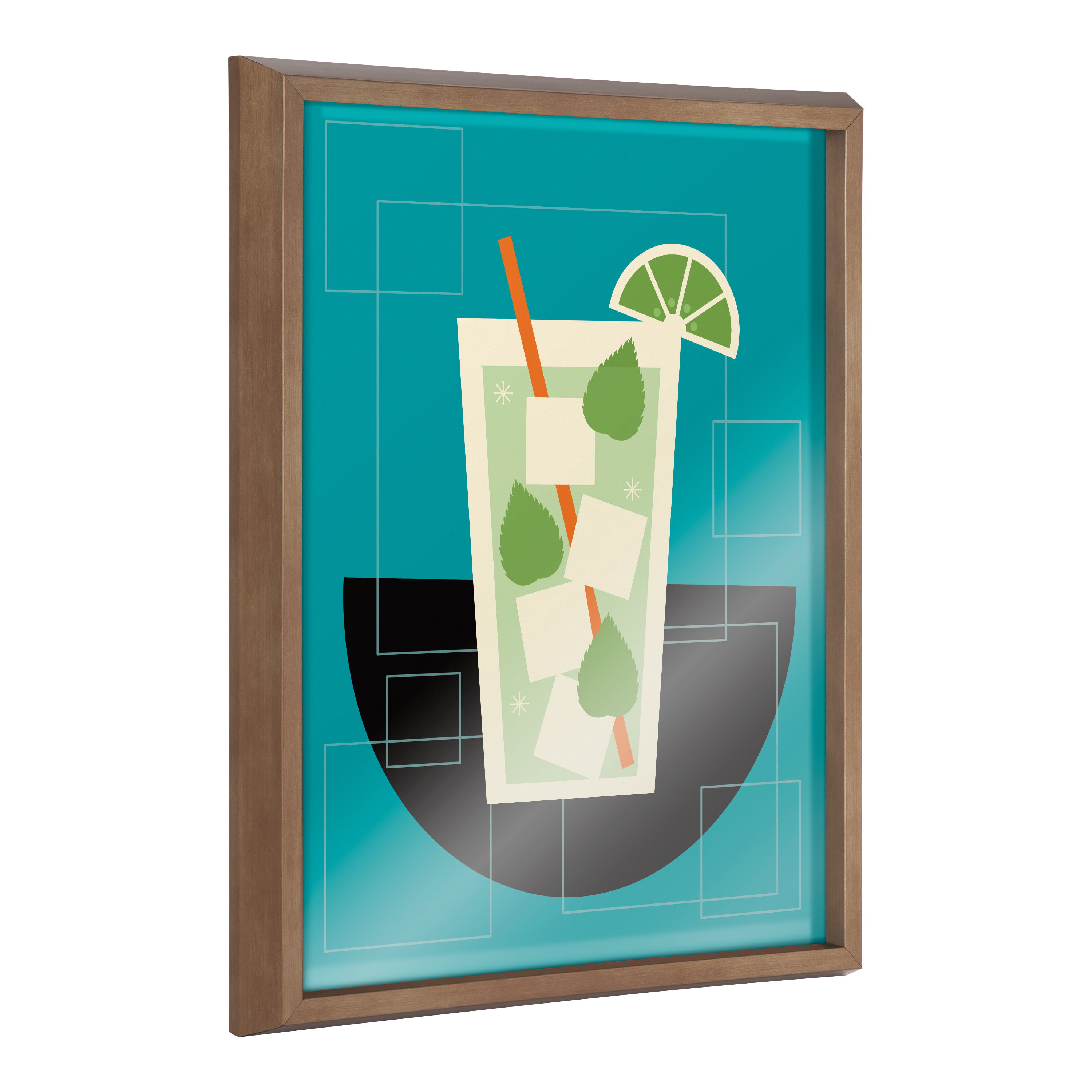 Kate and Laurel Blake Mojito Framed Printed Glass Wall Art by Amber  Leaders, 16x20 Gold, Cute Bar Art for Wall