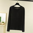 thumbnail image 2 of Taqqpue Long Sleeve Shirts for Women Cotton Crewneck Casual T-Shirts Pajama Tops Loose Solid Casual Home Blouse Shirts Soft Basic Tee Long Sleeve Tops Women, 2 of 6