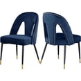 thumbnail image 1 of Meridian Furniture Akoya Velvet Dining Chair, Navy (Set of 2), 1 of 8