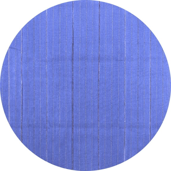 Ahgly Company Indoor Round Abstract Blue Contemporary Area Rugs, 7' Round
