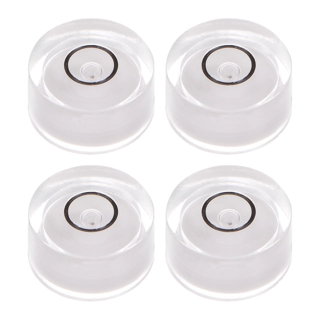 Unique Bargains 4 Packs Round Bubble Level 12x6mm Mini Circular Bullseye Spirit Levels for Leveling Camera Tripod Telescope, White