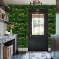 thumbnail image 3 of Peel and Stick Wallpaper Moss Covered Brick Wall Texture Green Shades Wall Mural 17.7in x 9.8ft Self Adhesive Removable Wall Paper Renter Friendly Wallpaper for Bedroom Fireplace Kitchen, 3 of 8
