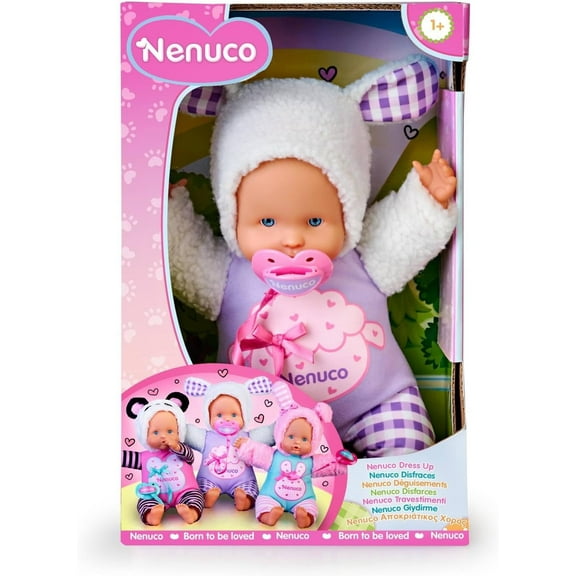 Nenuco Dress Up Baby Doll with Lamb Outfit, 12" Doll