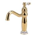thumbnail image 4 of Grifo de lavabo de baño de latón antiguo, grifo mezclador de tocador de una sola manija con mangueras de drenaje para uso comercial en el hogar, 4 of 5