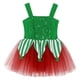 thumbnail image 5 of Mono brillante para niñas, disfraz de elfo de Papá Noel, disfraces de Navidad, pompones dentados, patinaje artístico, ballet, falda de tul, vestido, mono, 5 of 5