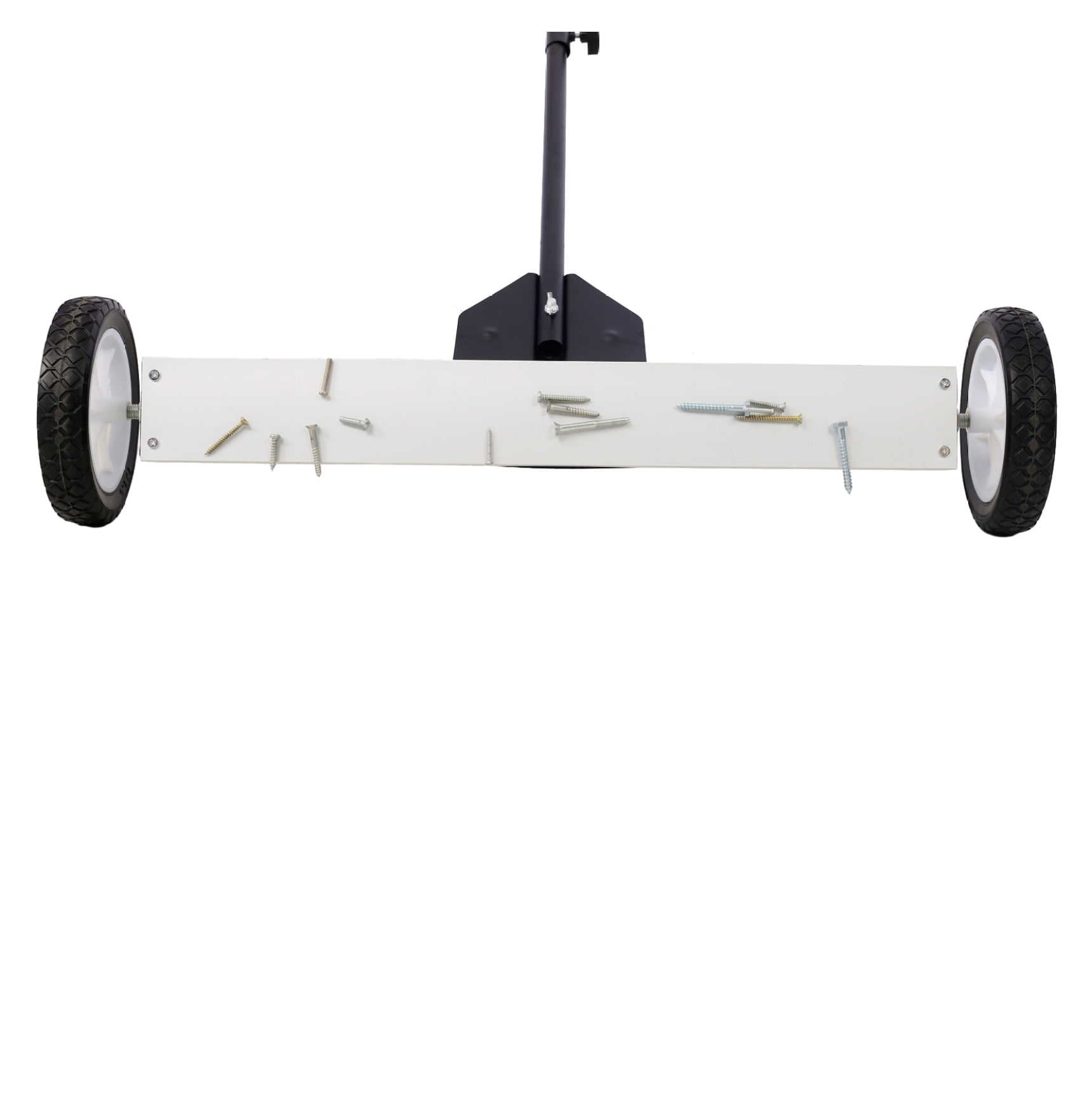 Magnetic Sweeper 24 Inch, Rolling Pick Up Tool for Screws, Heavy Duty Metal Detector with Release