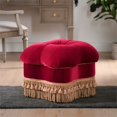 thumbnail image 2 of Jennifer Taylor Home Ellen Hand-Tufted Clover Ottoman Siren Red, 2 of 13