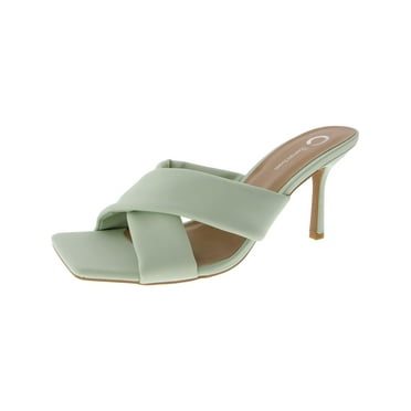 Journee Collection Womens Opal Faux Leather Open Toe Heels