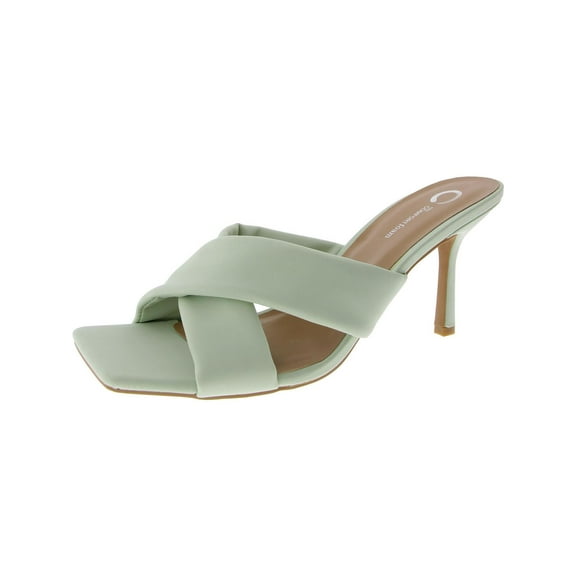 Journee Collection Womens Opal Faux Leather Open Toe Heels
