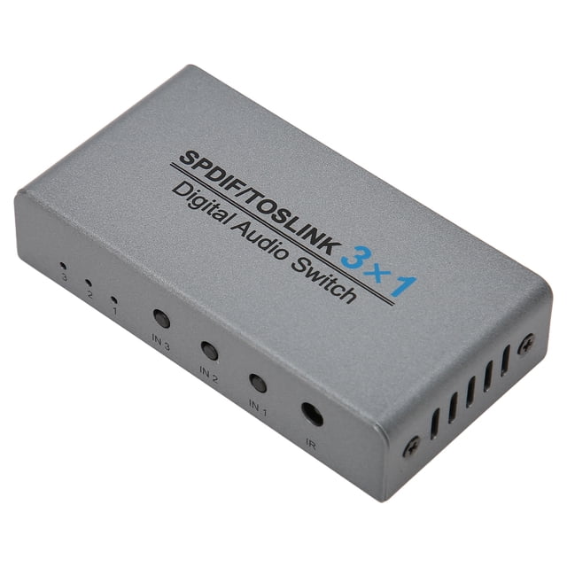 SPDIF Optical Sound Switch, Plug And Play Low Distortion Digital Sound Switch 3 In 1 Out Over Voltage Manual Switching For Stereo Speaker For PC