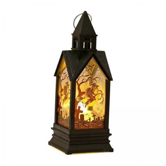 2x Halloween Led Vela de Halloween Luz Decorativa Retro Lámpara de Mesa Accesorios Halloween Lámpara Colgante Al Aire Libre para Patio Oficina Regalo 2 piezas