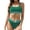 Green, variant on Women's High Waisted Bikini Sets Sporty 2 Piece Swimsuit High Cut Ribbed Bathing Suit