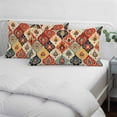 thumbnail image 4 of Vintage Moroccan Throw Pillow Cover 20 x 30 Inch Decorative Pillow Cover Abstract Bohemia Geometric Pattern Orange Lumbar Pillowcase Seasonal Rectangle Cushion Case for Couch Sofa Bed Living Room, 4 of 9