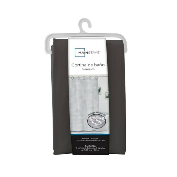 Cortina de Baño Mainstays Gris Gruesa