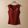 thumbnail image 2 of Tnhcen Women's Summer Lightweight Breathable Lace Trim Built - in Bra Tank Top Wireless Camisole Pajama Sleepwear with 95% Polyester 5% Spandex Blend, 2 of 3