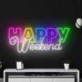 thumbnail image 2 of Handmadetneonsign Happy Weekend Neon Sign, Quote Neon Led Light Art Decor, Happy Weekend Wall Decor, 2 of 5