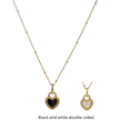 thumbnail image 4 of Collar de corazón negro de doble cara, diseño de nicho para mujer, collar de lujo ligero, accesorios, colgante, cadena de clavícula, 4 of 5