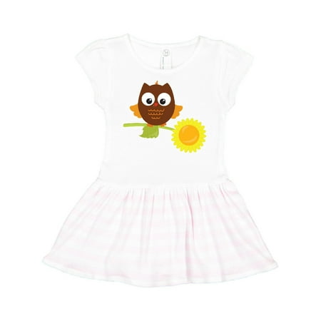 

Inktastic Owl with a Sunflower Gift Toddler Girl Dress