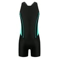 thumbnail image 4 of Miaeowve Girls One Piece Athletic Bathing Suit Racer Back Swimwear Sleevevless Rashguards Swimsuit Green&Black 10, 4 of 6