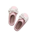 thumbnail image 5 of Xfvqtps Women Fluffy Slippers Polka Dot Bow Versatile Cute Indoor Home Funny Winter Non-Slip Thick Sole Plush Slippers Pink, 5 of 9