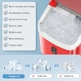 thumbnail image 4 of Auseo Nugget Ice Maker Countertop , 35lbs/24H, Self-Cleaning, Ice Basket & Ice Shovel & Handle,  for Home/Office/Party, Red, 4 of 8